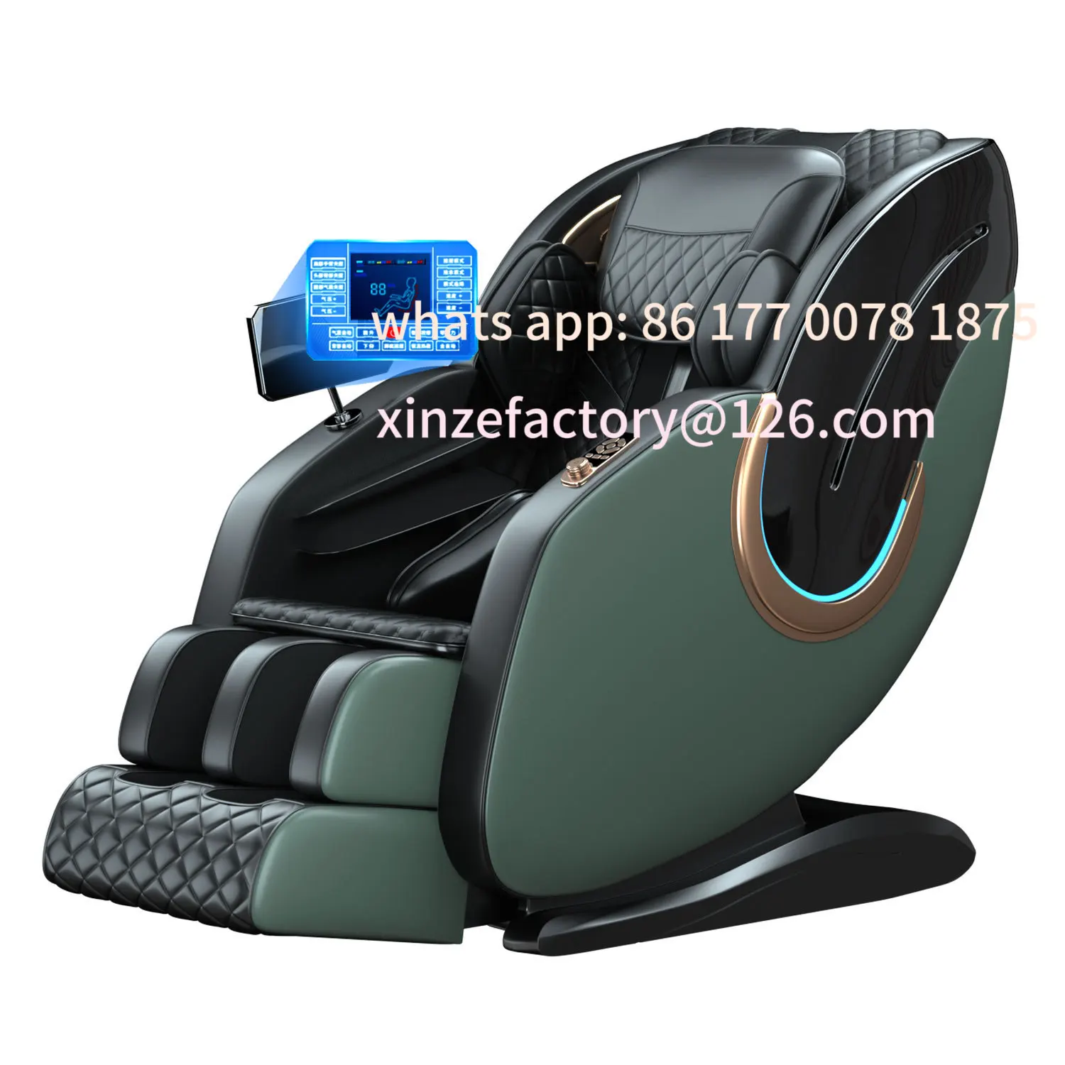 Customizable Full Body Zero Gravity Massage Chair with Back Waist Hips Legs Foot Massage 10 Rollers Heating Lcd Touch