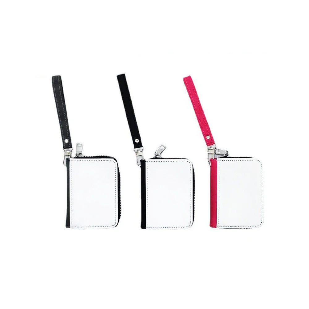 Neue PU-Geldbörse aus Sublimationsleder, Kartentaschen mit Armband, Mini-Geldbörsenrohlinge für individuelles personalisiertes Geschenk