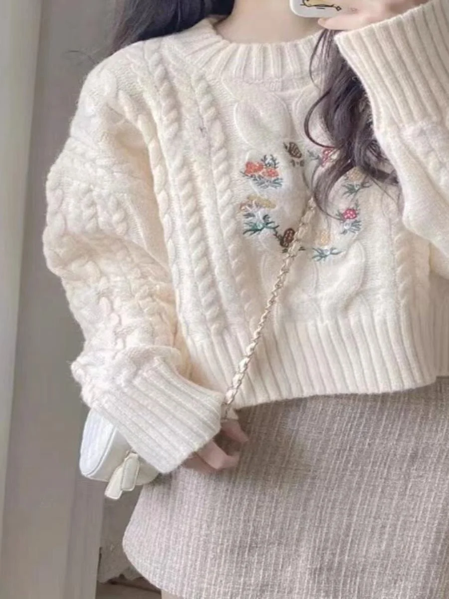 retro-japanese-embroidered-soft-cozy-women's-sweater-ort-design-ket-knitted-scarf-small-size-gentle-faion-trend