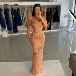 Smileven Rose Gold Sequins Mermaid Evening Dress Off The Shoulder Prom Dresses robe de soirée Sexy Side Split Party Gowns 2024