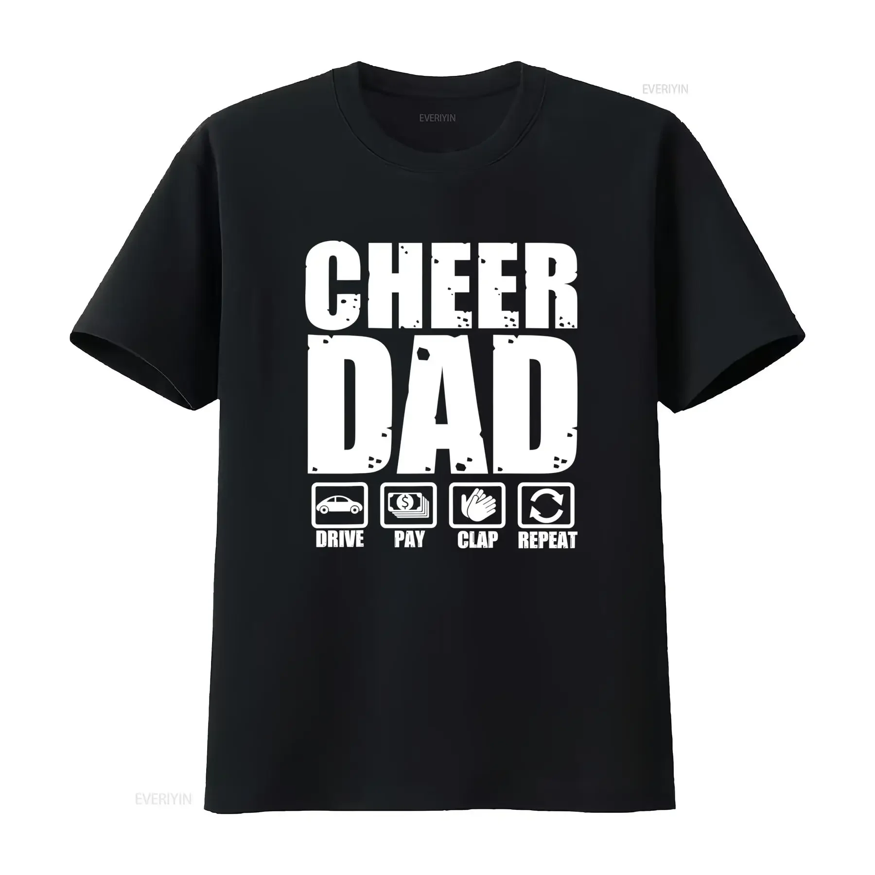 Funny Cheer Dad T Shirt for Men Soft Breathable Fabric Regular Fit with Cheerleader Design Perfect Father's Day Him vintage