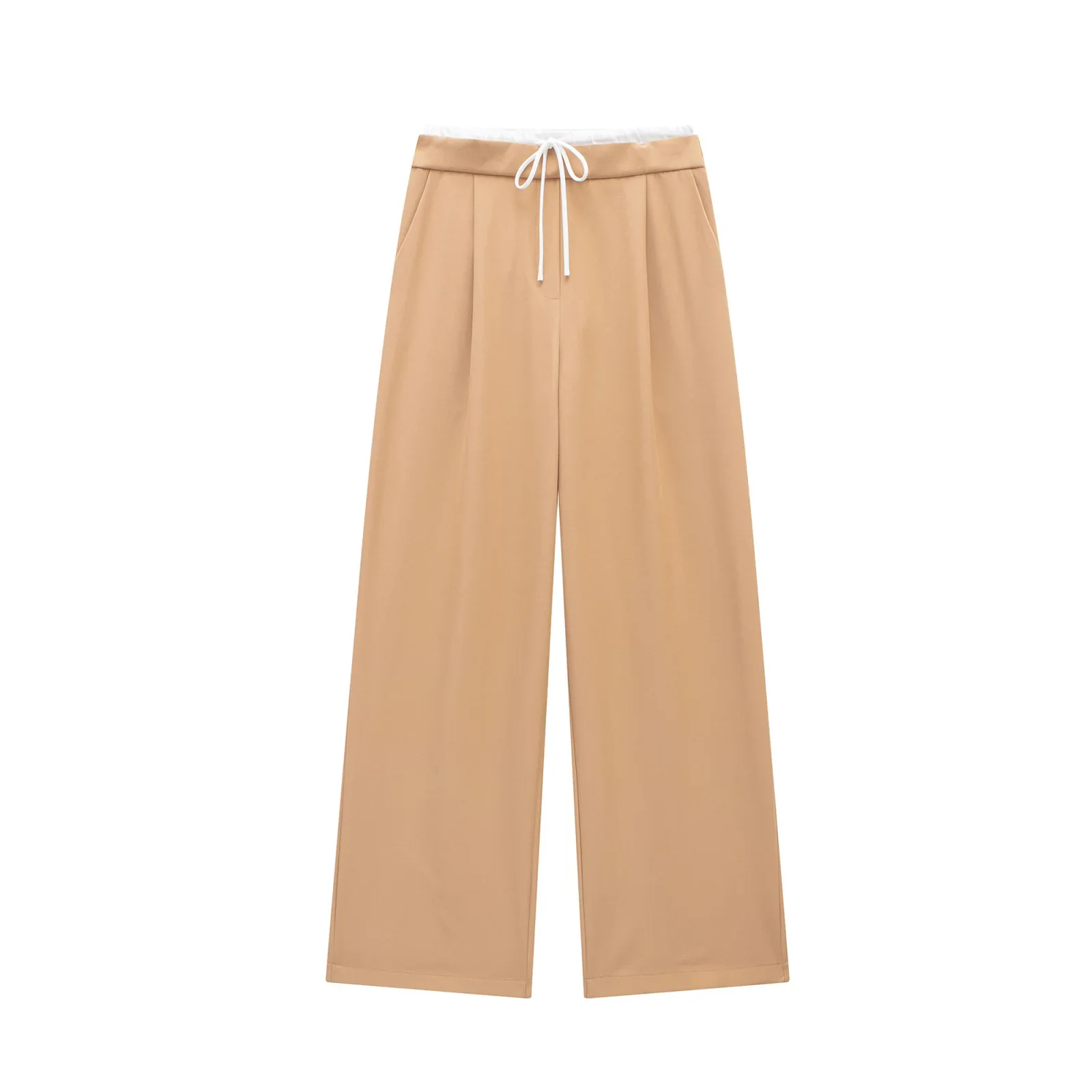 HXAO Vrouwen Broek Zomer Baggy Broek Voor Vrouw Plooien Casual Zwarte Broek Kantoor Lace Up Vloeiende Broek Boxer Grijze Damesbroek