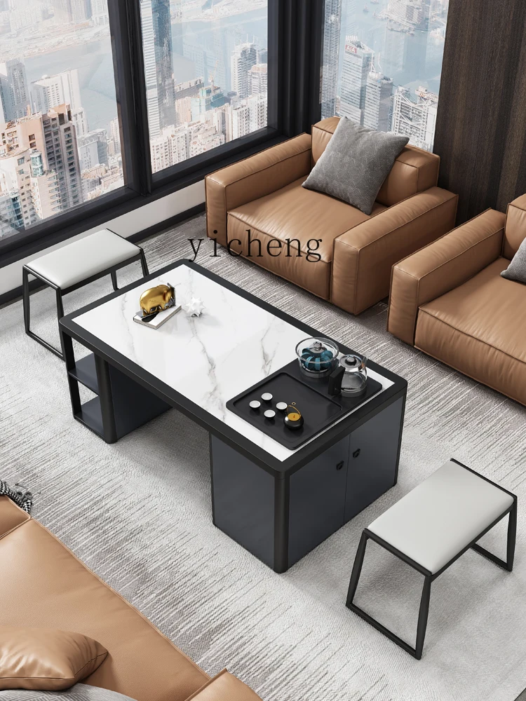 Yy Stone Plate Coffee Table Living Room Home Small Apartment Simple Modern Tea Table Tea Making