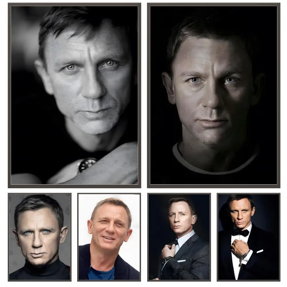 actor Daniel Craig Poster Poster HD Waterproof Self Adhesive Wall Art Print Decor for Bedroom Living Room Gift