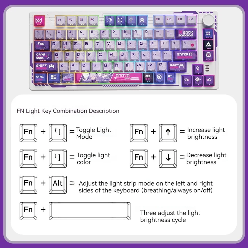 Imagem -05 - Dareu-teclado Mecânico sem Fio Rgb Personalizado Teclado Gamer Rgb Anaya Modos com Fio 2.4g Bluetooth Hot Swap 75 80 Chaves