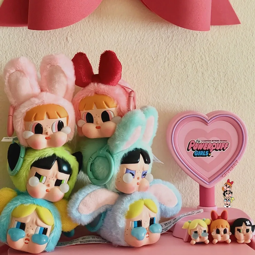 

New CRYBABY Series Powerpuff Girls Anime Action Figure Blind Box Ornament Figurines Home Decor Desktop Dolls Model Girls Gift