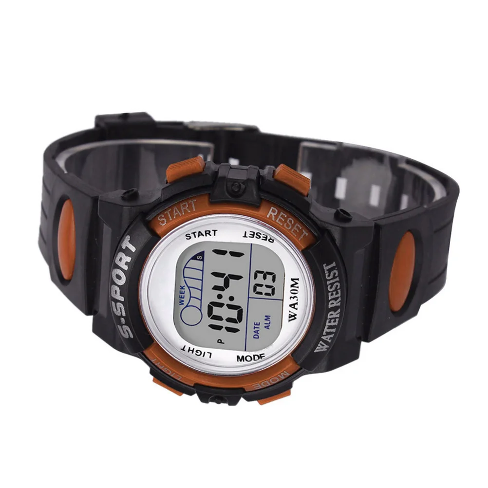 

Students Watch Multifunctional Calendar Alarm Luminous Waterproof Durable Premium Material for Kids Children Orange