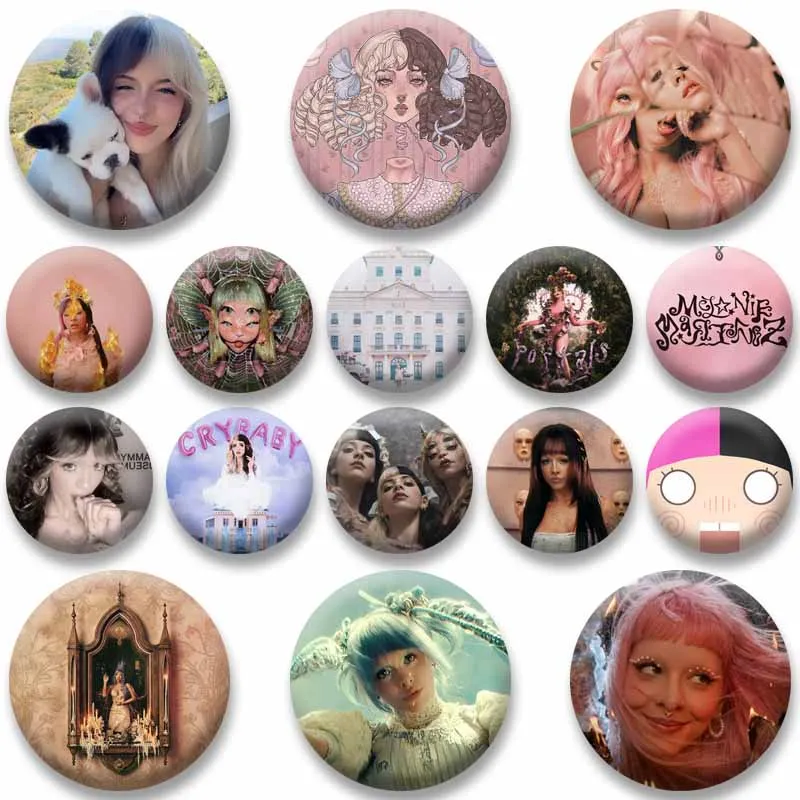 Cute But Creepy Singer Melanie Martinez Button Pins Music Album Cover Badge Round Cosplay Brooch Bag Decor Jewelry Souvenir Gift
