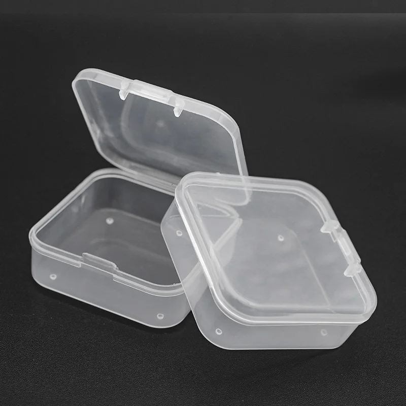 Transparent Small Box Mini PP material hard plastic square box Storage Tool Component Collection Watch part jewelry storage boxs