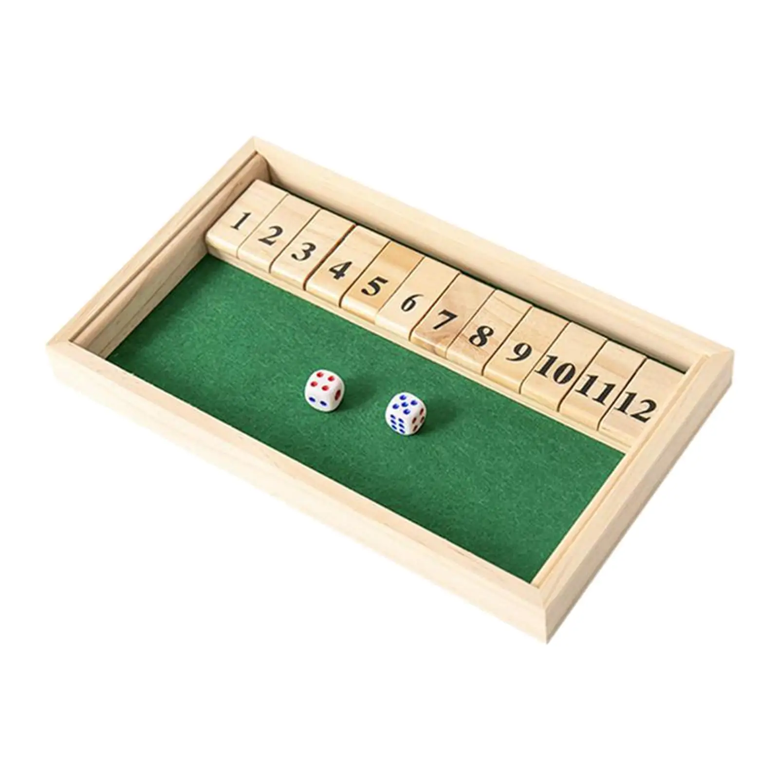 Shut The Box Game Wooden Dice Game 2 Player, Travel Educational Toys for Family Parent-Child for The Party Family or Bar