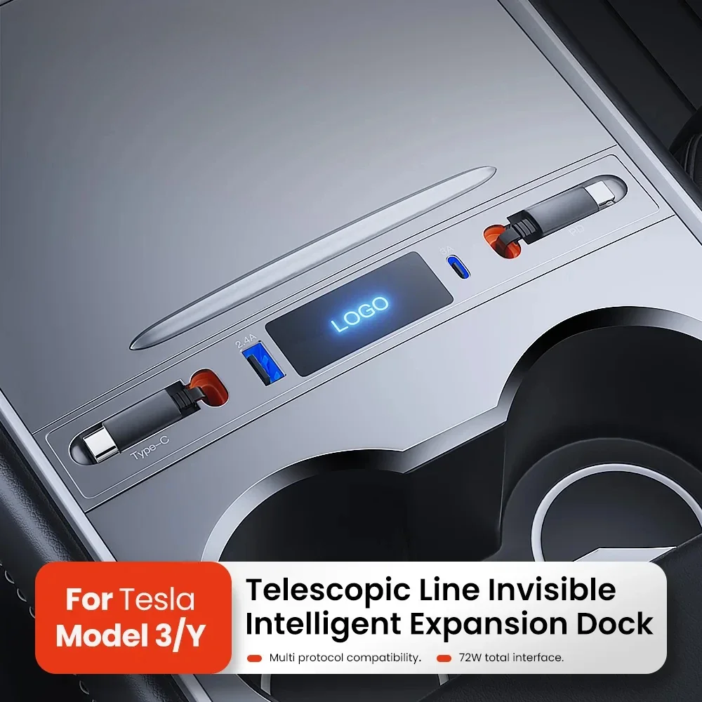 

Выдвижное зарядное устройство VASTZ USB для быстрой зарядки Tesla Model 3 Y, быстрое зарядное устройство, шунтирующий концентратор, аксессуар для интеллектуальной док-станции