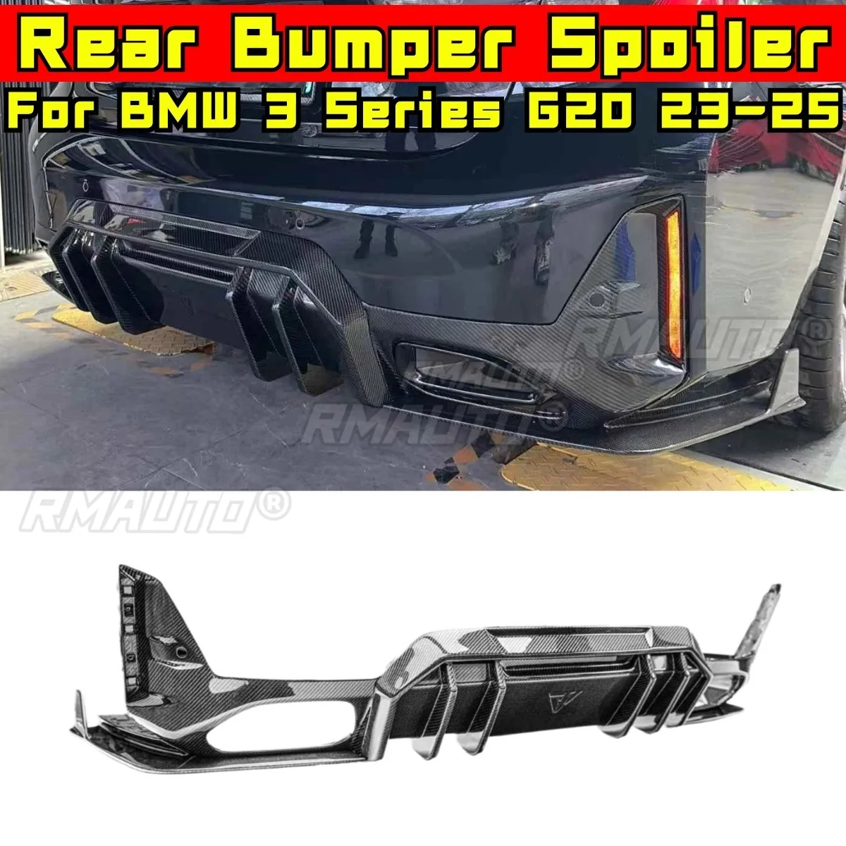 

Real Carbon Fiber Car Rear Bumper Spoiler Lip Diffuser For BMW 3 Series G20 2023-2025 Bumper Guard Protector Car Accessories