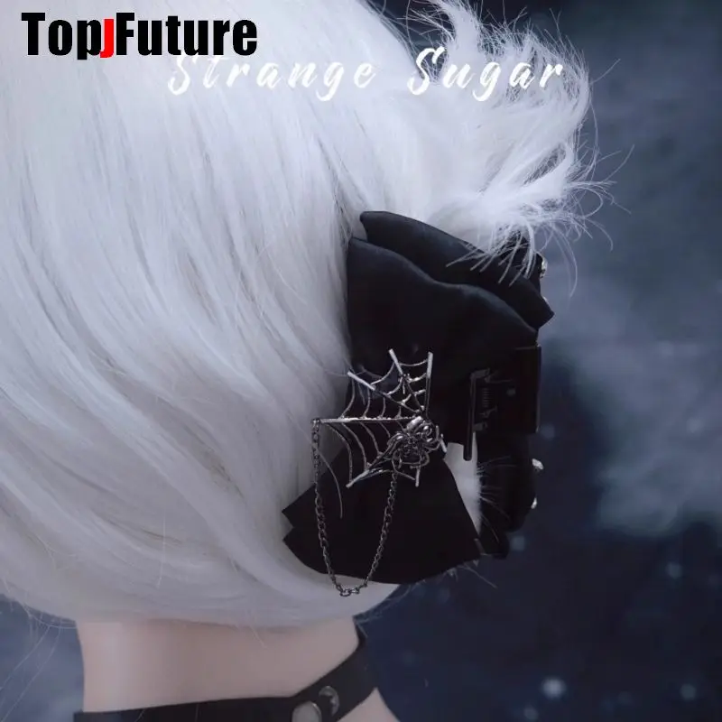 

Streetwear Gothic Spike Hair Grab Punk Hip Hop Handmade Leather spider Buckle Bat Devil Clip Women claw Party Hair Accessories