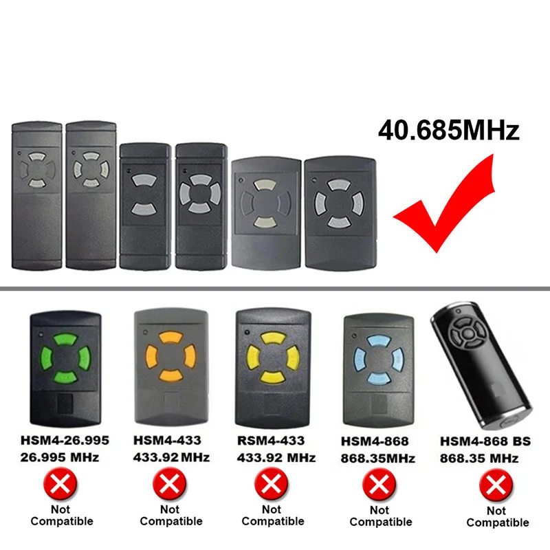 Imagem -03 - Hormann-duplicador de Controle Remoto de Porta de Garagem Botão Cinza 40mhz 685 Mhz Hsm4 Hsm2 Hse4 Hse2 Hs4 Hs2