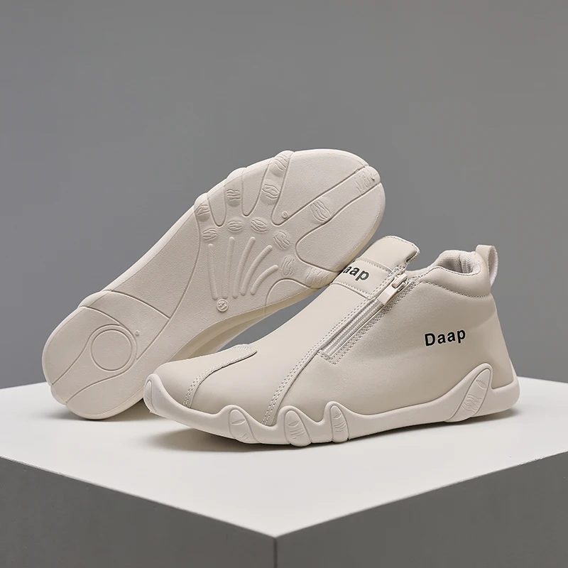 

2025 Новая повседневная обувь для мужчин. Роскошные мужские ботильоны с круглым носком. Легкие слипоны для прогулок. Удобные мужские высокие кроссовки.