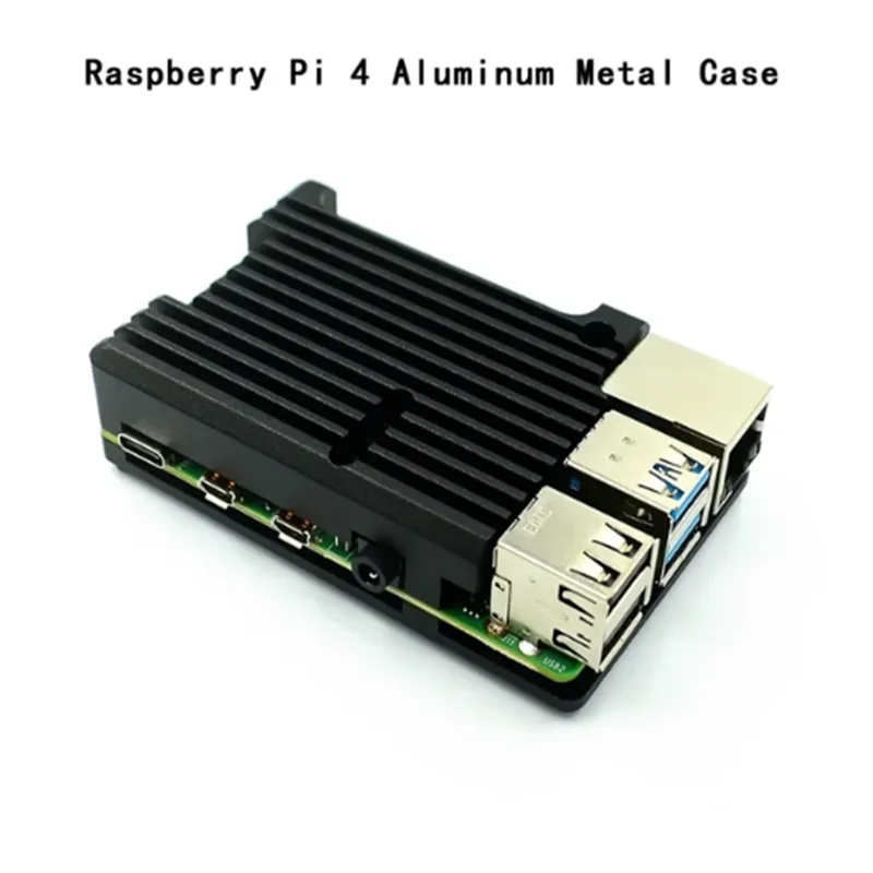 Raspberry Pi 4/3 Aluminum Case with Dual Cooling Fan Metal Shell Black Enclosure for RPI Raspberry Pi 4B/3B/3B+