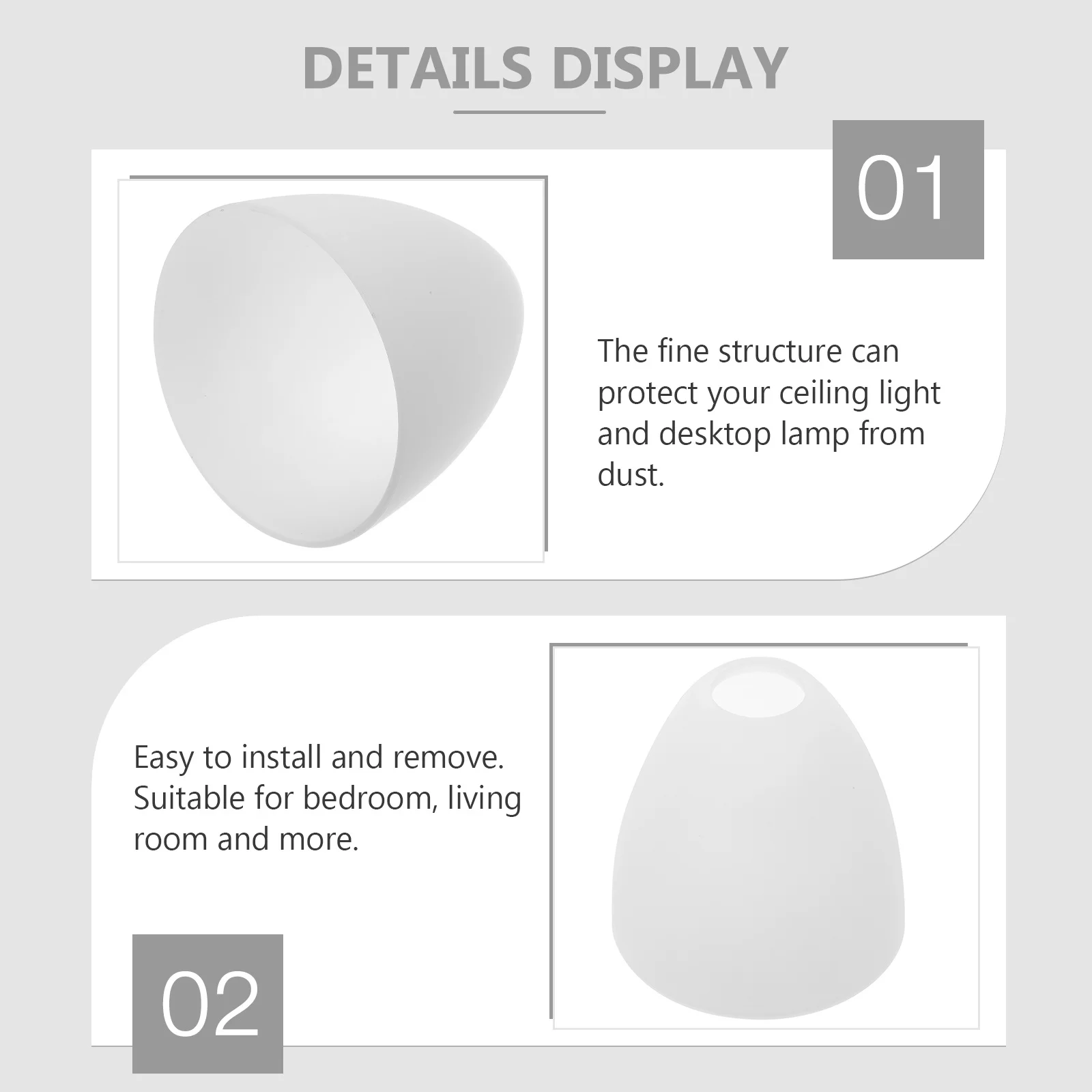 

1Pcs Frosted Glass Light Cover E27 Interface Lampshade Durable Decorative Ceiling Lamp Shade for Bedroom Living Room