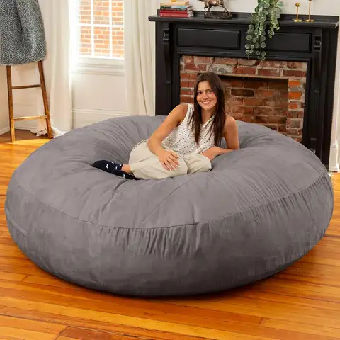 6 Foot Cocoon - 2-in-1 Convertible Bean Bag Bed & Large Bean Bag Chair for Adults, Charcoal