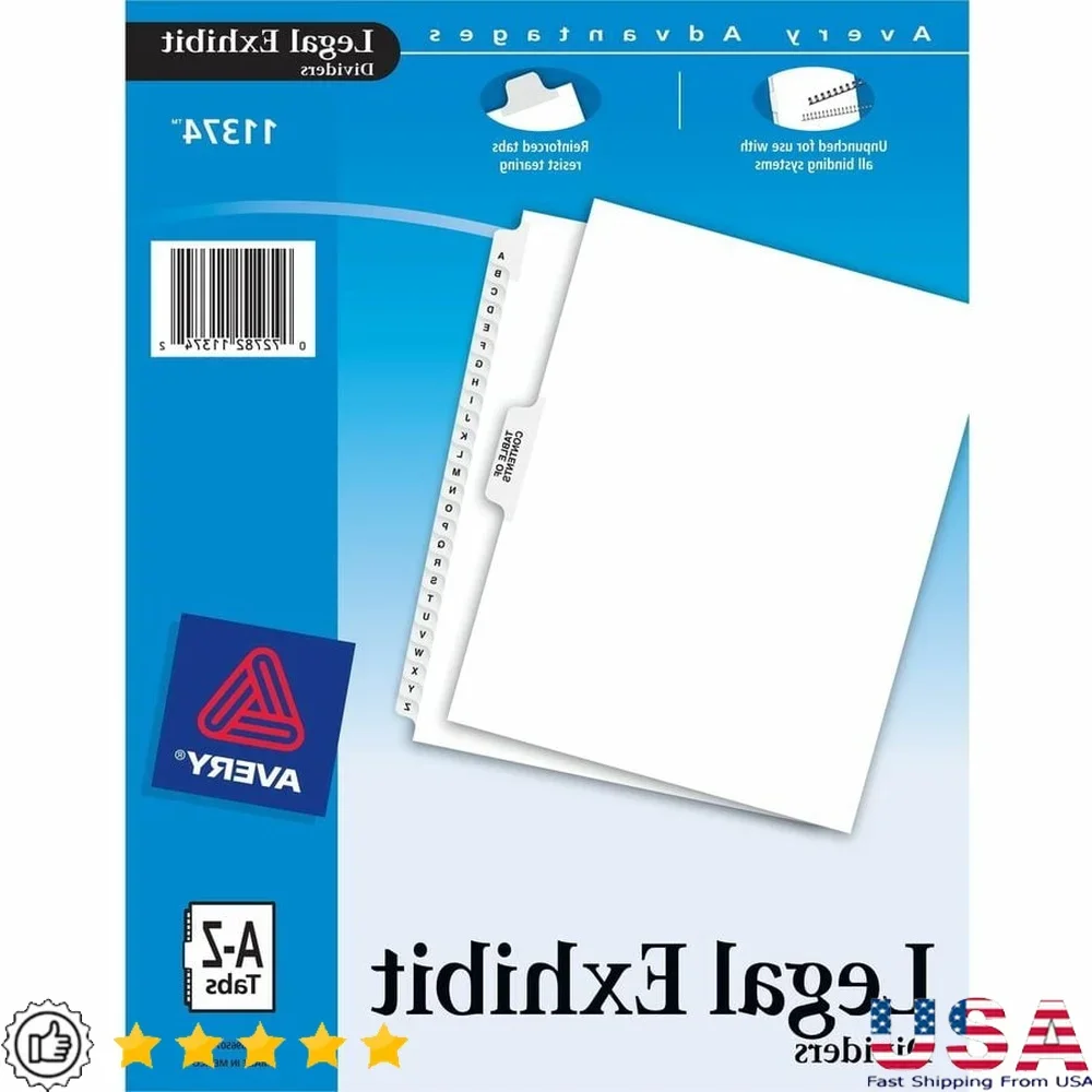 

Premium Legal Dividers A-Z Tab Set with Table of Contents Unpunched Binding Rip Proof Reinforced Tabs Document Organization