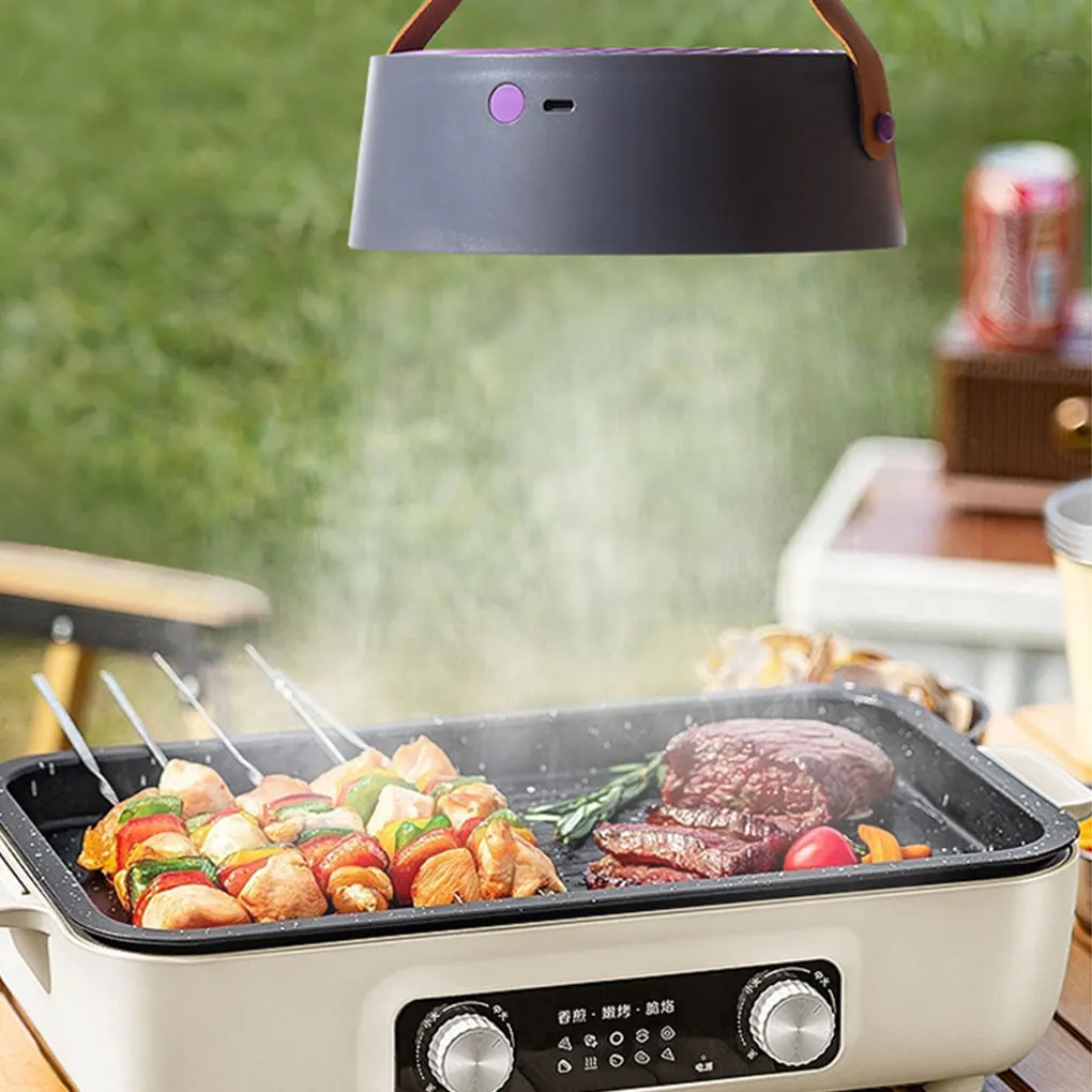 Desktop Range Hood with Filtration Kitchen Fan Portable Smoke Extractor with 3 Speeds for Outside Camping and Household