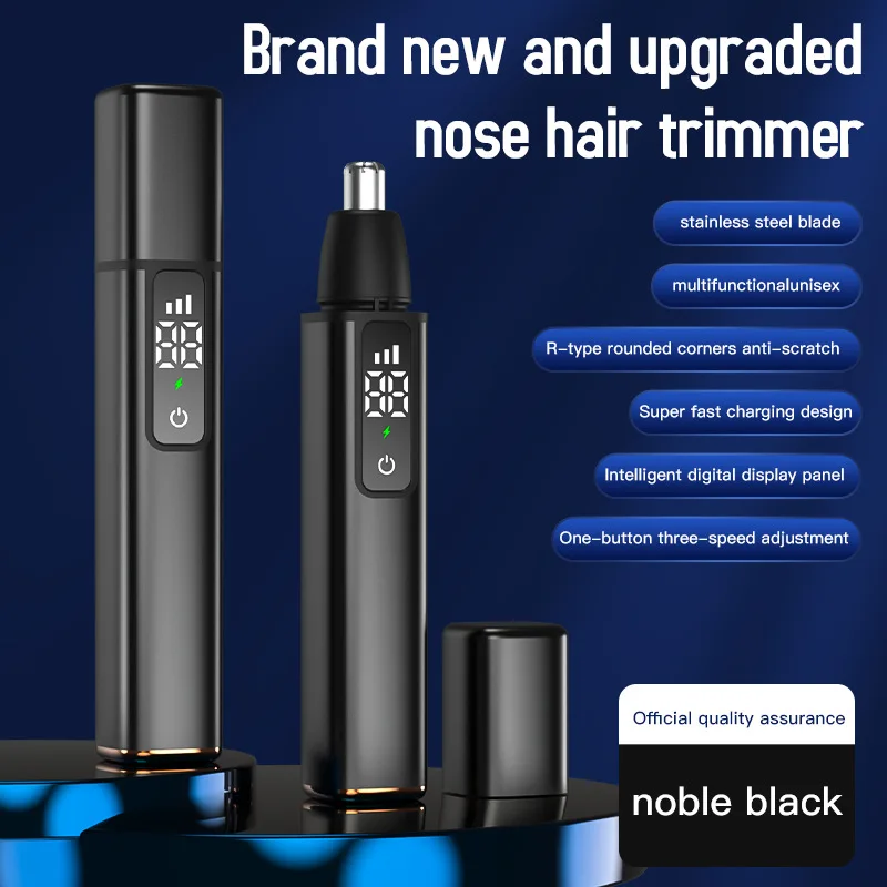 Recortadora de pelo de nariz eléctrica para hombres, pantalla digital, lavado de pelo de nariz, nuevo