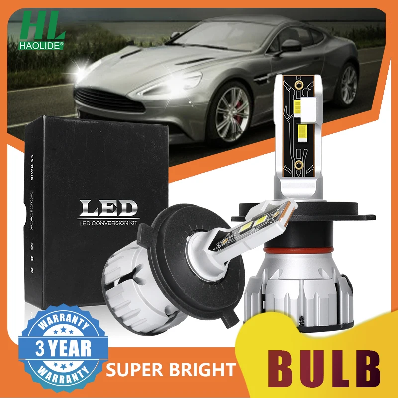 

HAOLIDE H1 H7 LED Canbus 18000LM H4 LED Headlight Bulb H11 9005 HB3 9006 HB4 Auto Light Lamp Super Bright 6500K 12V Car LED Bulb