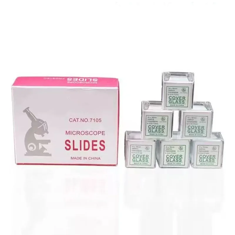 IKEME 50pcs Microscope Glass Slides Cover Slips Blank/Sanding Slides Microscope Accessories 1-1.2mm Thickness