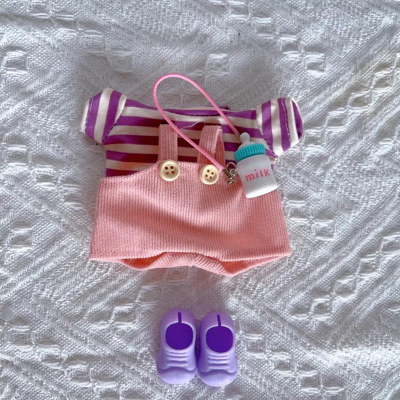 Solo ropa Nueva tendencia caja ciega Labubu ropa de bebé 17cm primera generaciones segunda generación muñeca de peluche ropa doses no