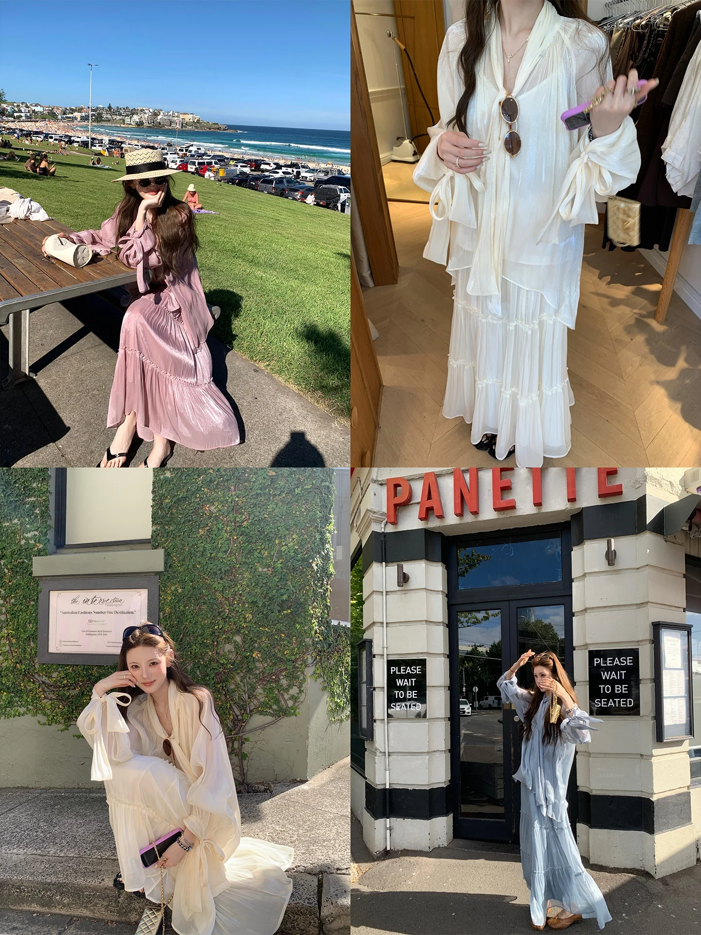 

Aaaaxbbb Zurich Miss Three Color Long Sleeve Gown with Sash Elegant Fashion Set Women's Spring Outfit round Neckline Casual Fit