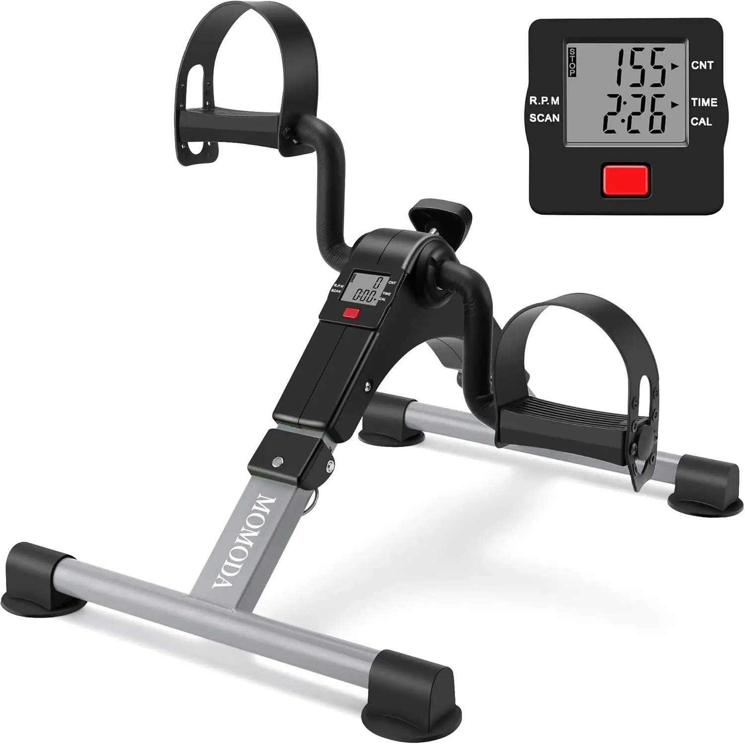 Under Desk Bike Pedal Exerciser Mini Bike for Leg/Arm Bike Foldable Peddler with LCD Display for Home/Office