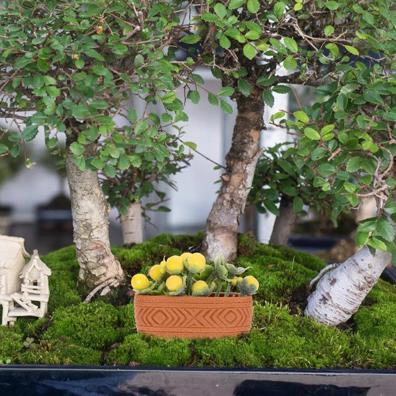 

Miniature Bonsai Simulation Exquisite Decorative Ornaments for Home Office Living Room Tiny Potted Plant Gift Collectibles