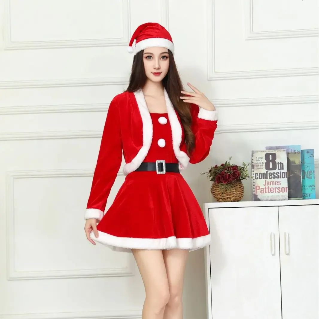 

New Fashion Miss Claus Suit Women Christmas Fancy Party Dress Sexy Outfits Santa Sweetie Cosplay Santa Costumes