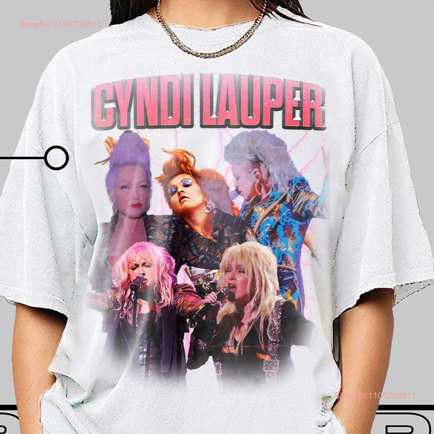 Cyndi Lauper T Shirt Vintage Fan Halloween Merch long or short sleeves