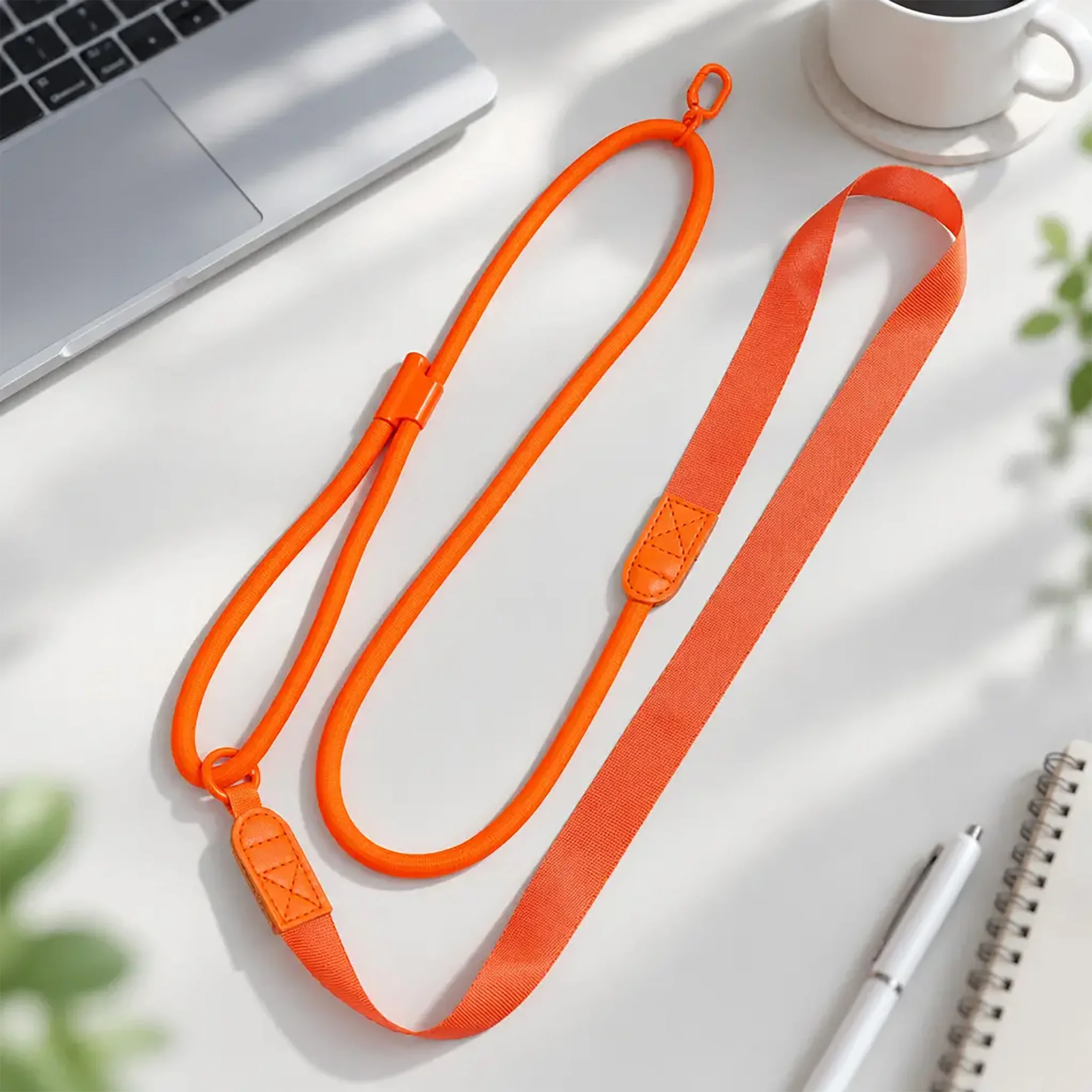 Universal Adjustable Wide Shoulder Crossbody Phone Lanyard Sturdy Hinged Metal Clasp Anti-loss Outdoor Hands-free Travel Hiking