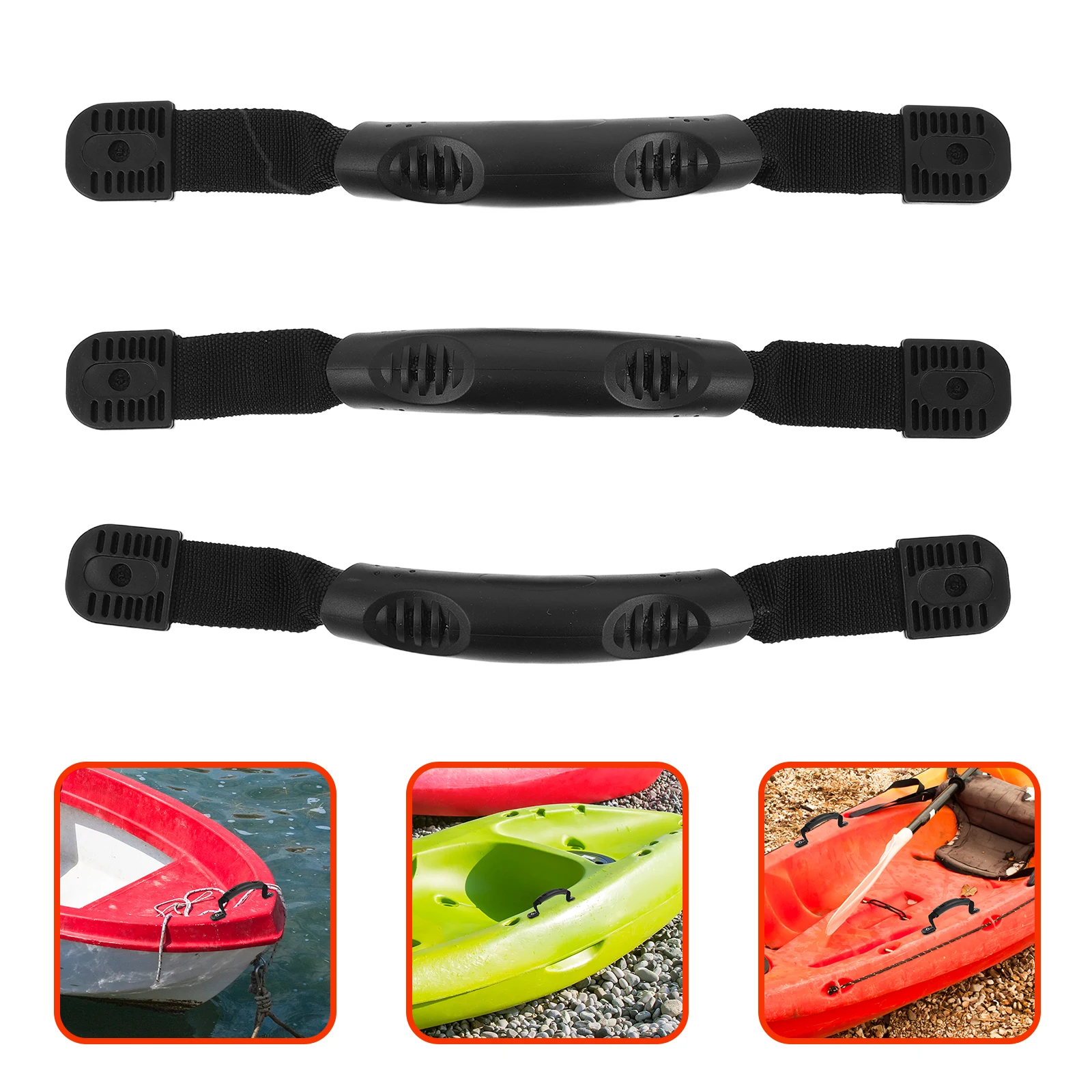 

Kayak Handles Replacement Black Lightweight Durable Plastic Carry Grip For Canoe Boat Luggage Waterproof Side Mount Handles