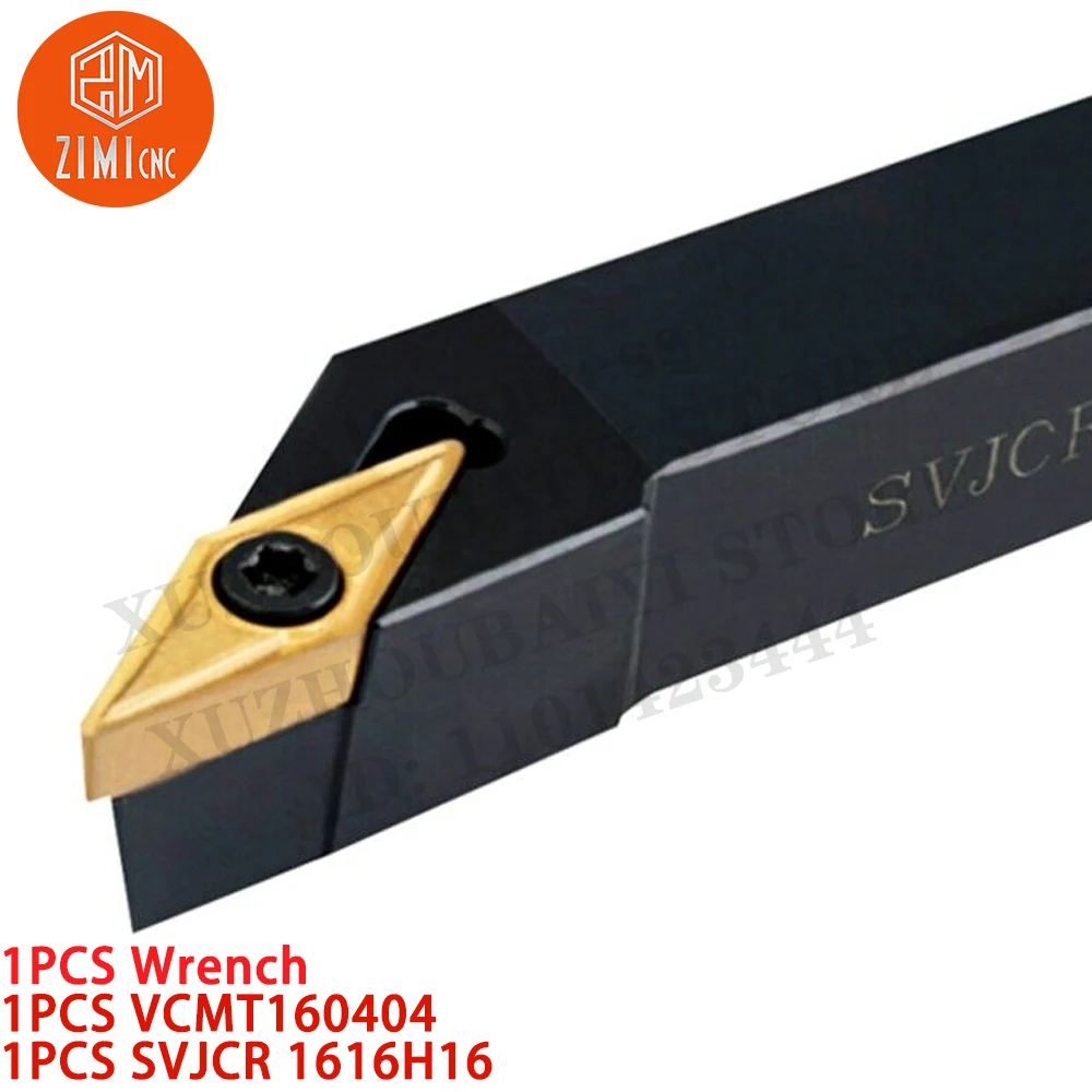 Peça Svjcr 1616h16 Torno Cnc de 16 mm Torno de Metal Mecânico Suporte para Ferramenta de Torneamento Mais Pcs Vcmt160404 Inserções de Metal Duro Cnc Ferramentas de Corte 1