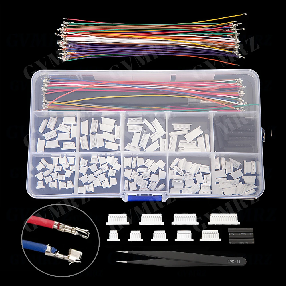 SH1.0MM JST 1mm Cable Connector Kit JST Male Header 3P-12P with 28AWG Crimped With Terminal for GPS Racing Drone Wire 3P 4P 5P
