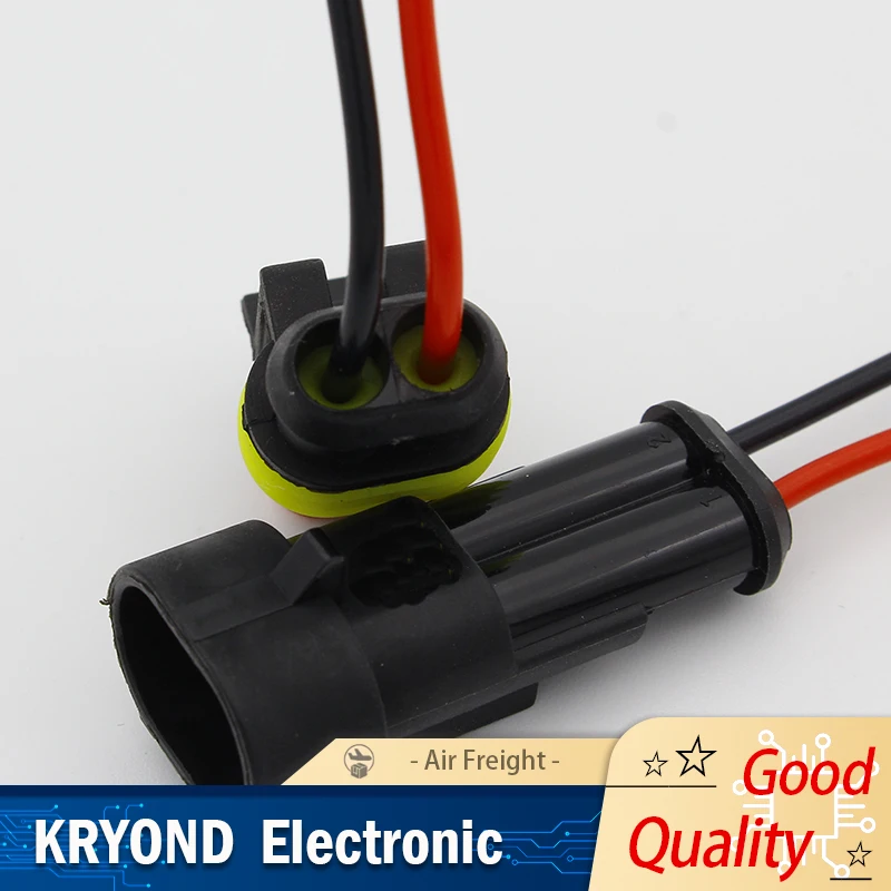 2 Pin Way Sealed Waterproof Electrical Wire Connector Plug Set Auto Connectors with Cable