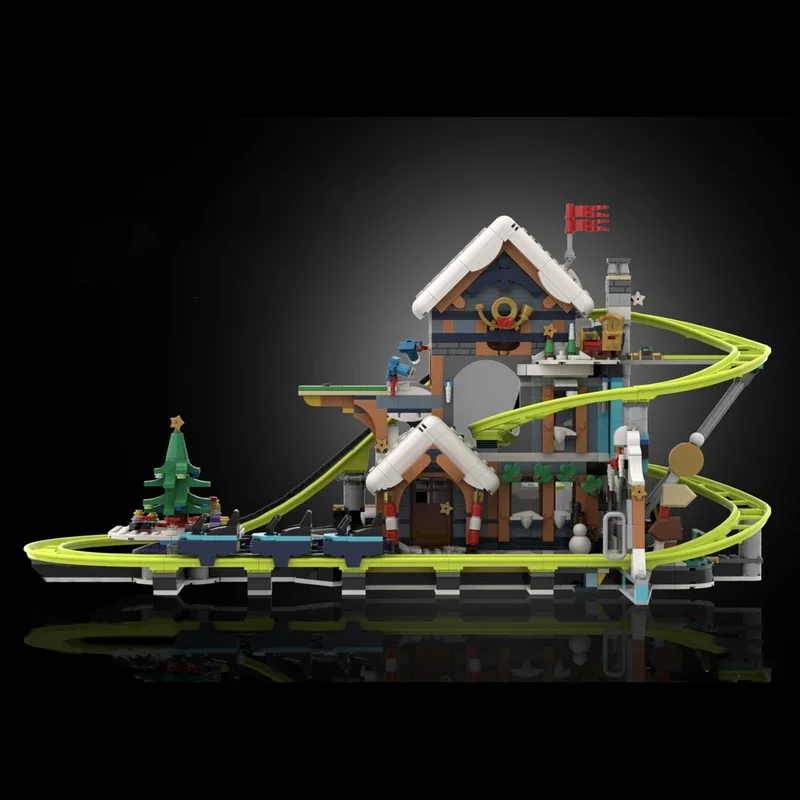 1783pcs MOCSanta's Post Office Roller Coaster Architectural Building Block Models Toys Creative Assembly for Kids Holiday Gifts