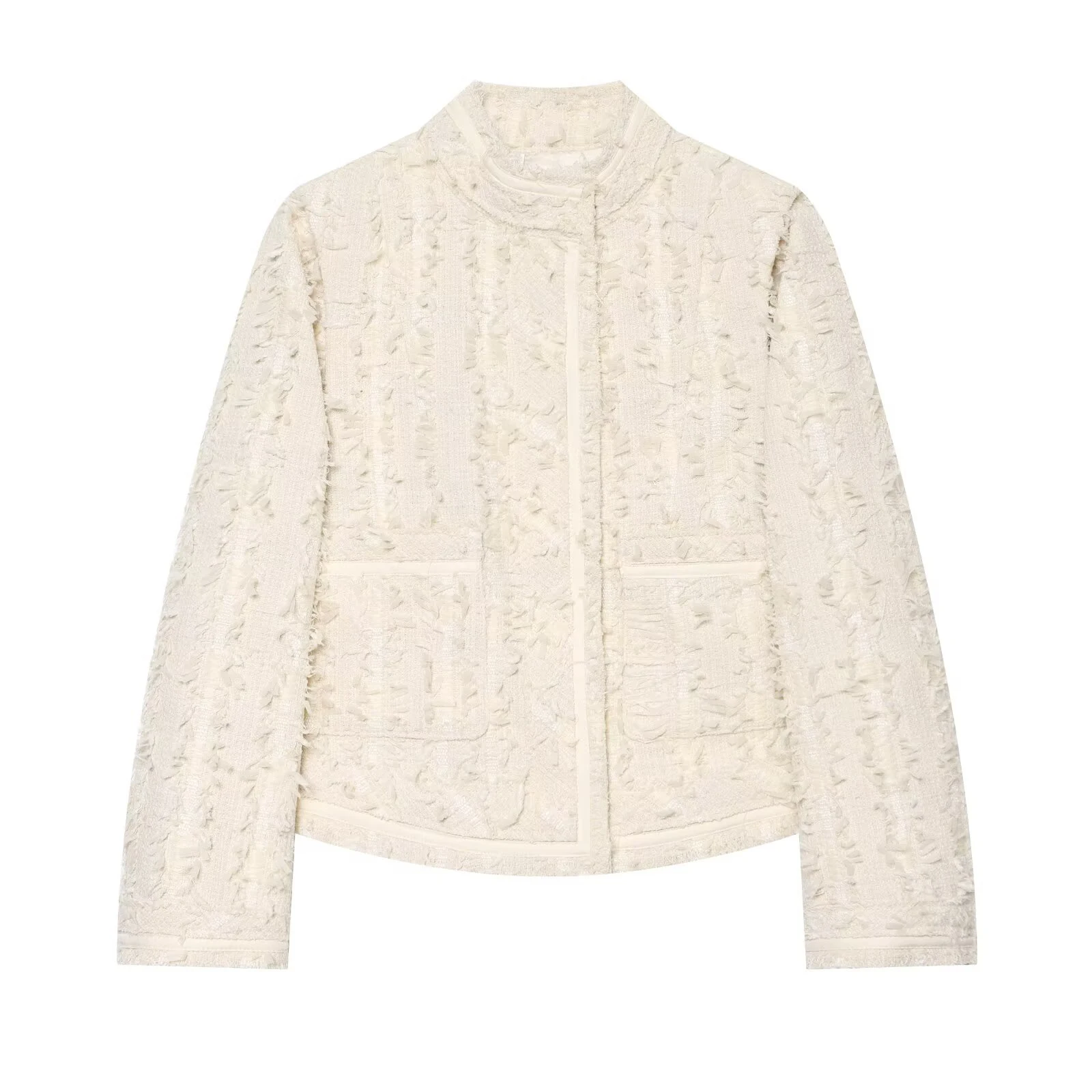 2026 Autumn New Women's Style Simple and Fashionable Versatile Long Sleeve Small Fragrant High Collar Coat