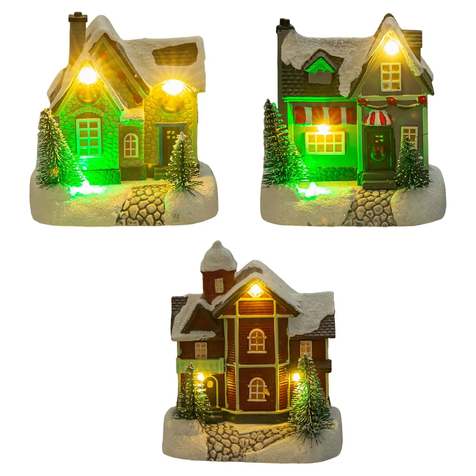 Lighted up Christmas Village House Table Centerpiece Gift Christmas Scene House for Livingroom Shelf Bedroom Xmas Indoor Outdoor