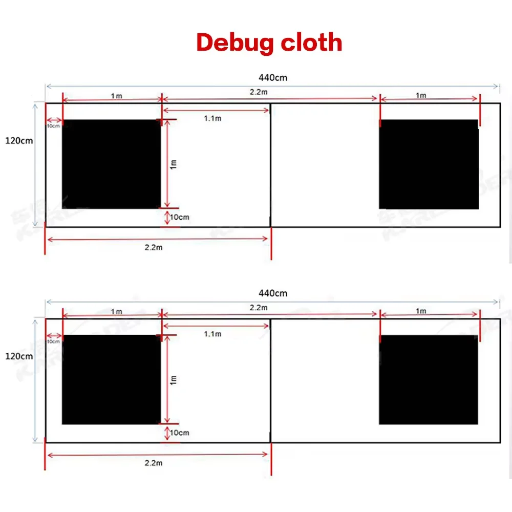 Camera Calibration Cloth 4.4M 3D Parking Camera Install Cloth Bird View Test Paper Debug Cloth ,2pcs/set