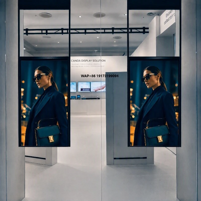 Wall Mounted Advertising Screen High Brightness 2500nits Waterproof Advertising Screen Shop Window Digital Display