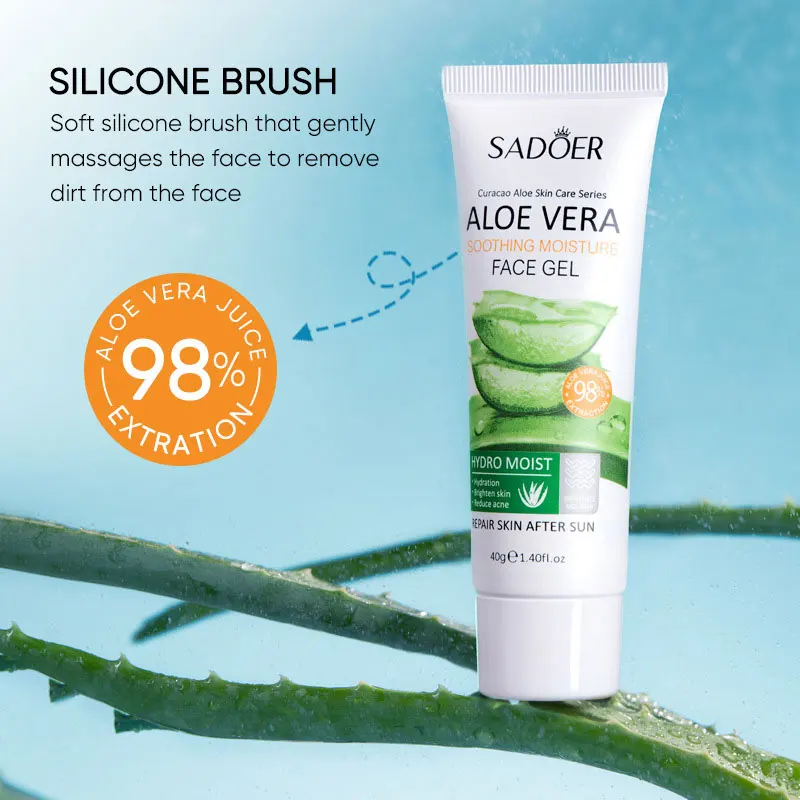 SADOER Exfoliating Aloe Vera Gel Facial Cleanser Deep Cleansing Exfoliant Gentle Tender Face Exfoliation Facial Exfoliator