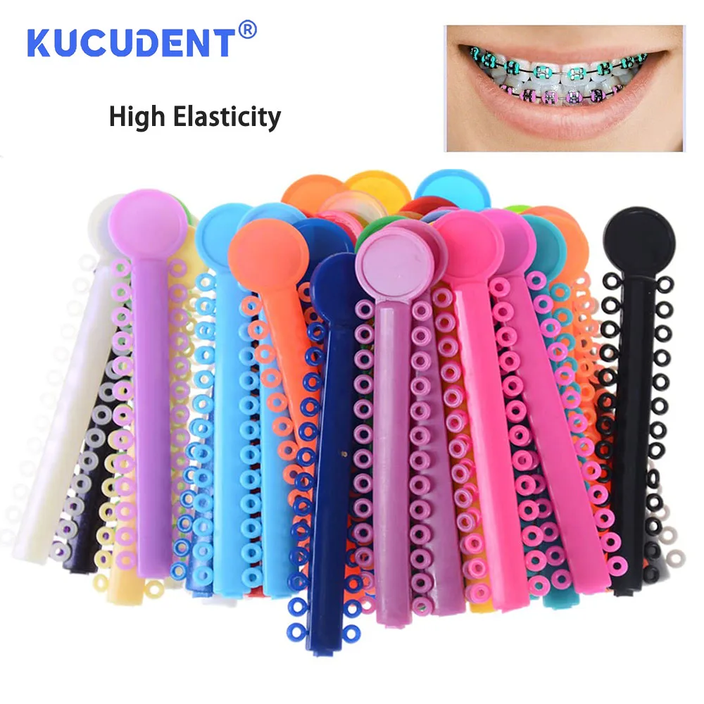 KUCUDENT 1040 Pcs Dental Orthodontic Ligature Ties Elastic Rubber Bands Braces For Teeth Dentistry Ligatures Materials 39 Colors