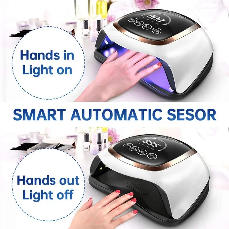 UV Nail Drying Lamp 168W Manicure Professional  UV Drying Lamp With Auto Sensor Smart Nail Salon Equipment Tools