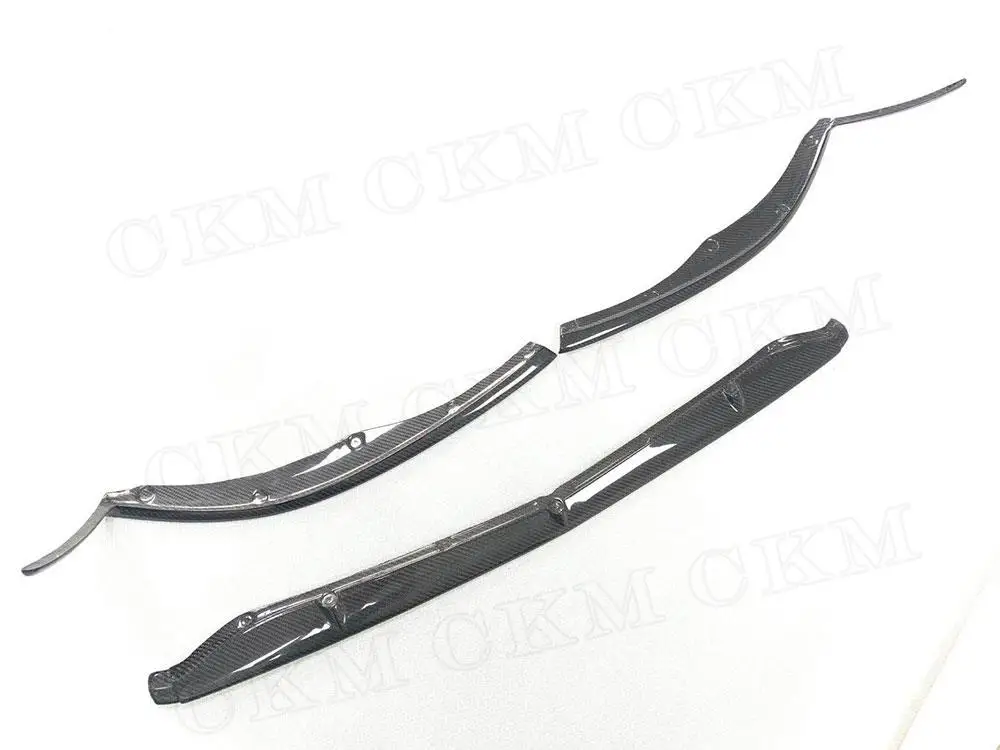 3PCS Carbon fiber front bumper lip spoiler splitters for Mercedes Benz C Class W205 C205 C63 AMG Coupe 2 Door 2015 - 2019 FRP