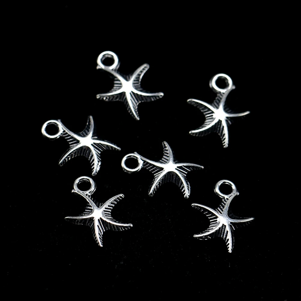 

100 шт., подвески в виде морской звезды, сплав, набор подвесок «сделай сам», аксессуары для изготовления ювелирных изделий, брелок, висячие подвески, декоративные подвески