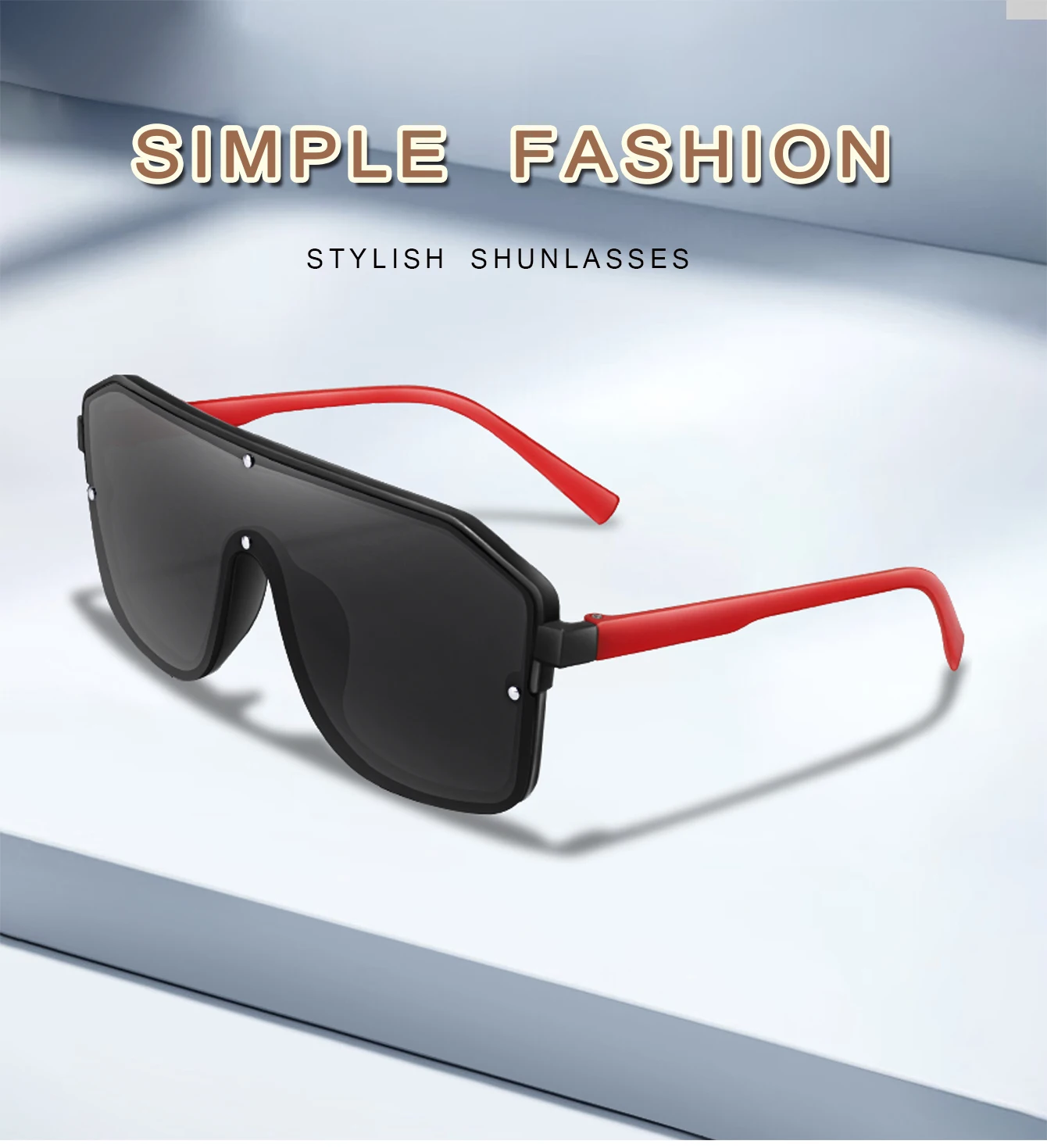Neue Marke Fashion Square Großen Rahmen Sonnenbrille Männer Frauen Radfahren Brille Outdoor Sport Fahren Reise Winddicht Brillen Festival – Detail 1
