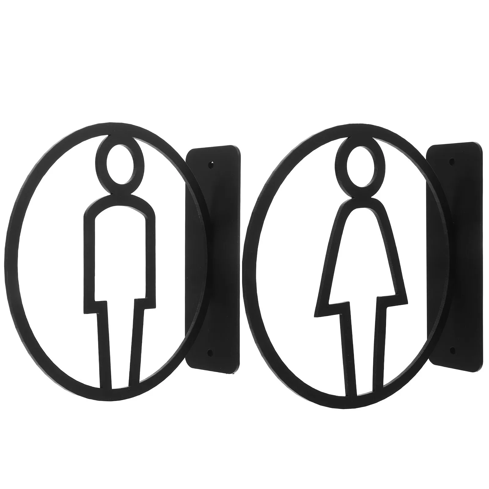 

2Pcs Double-Sided Acrylic Restroom Signs Toilet Bathroom Wc Sign Men Women Office Restaurant Public Areas Mens Restroom Sign